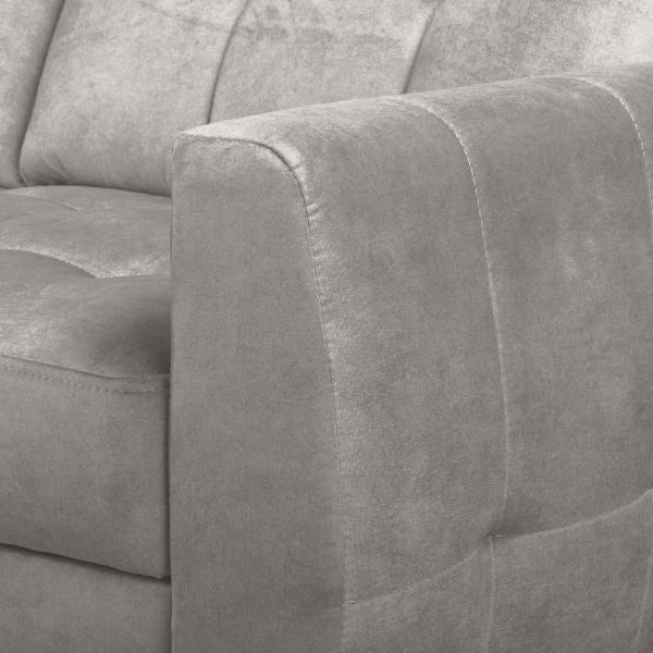 Ecksofa Lawki mit Schlaffunktion Samt Zelia: Hellgrau