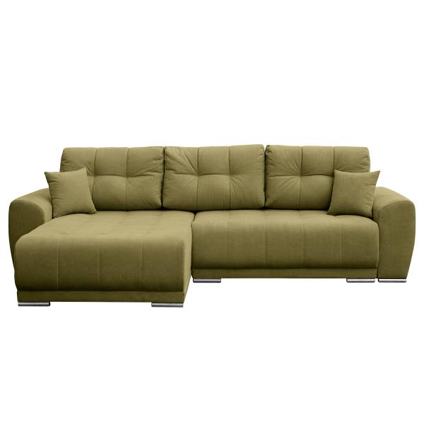 Canapé d’angle convertible Gumsa Tissu structuré Cosma: Vert olive
