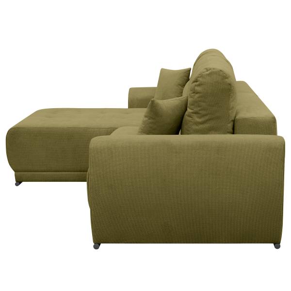 Canapé d’angle convertible Gumsa Tissu structuré Cosma: Vert olive