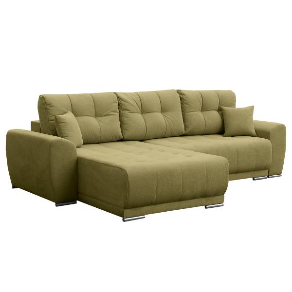 Canapé d’angle convertible Gumsa Tissu structuré Cosma: Vert olive