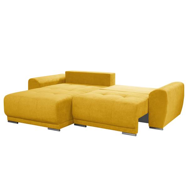 Ecksofa Yusta mit Schlaffunktion Strukturstoff Asali: Senfgelb