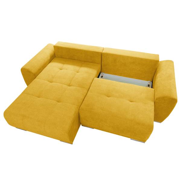 Ecksofa Yusta mit Schlaffunktion Strukturstoff Asali: Senfgelb