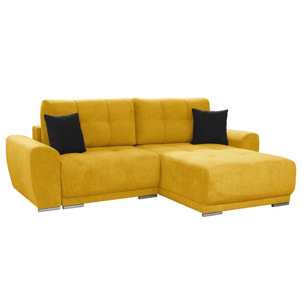 Ecksofa Yusta mit Schlaffunktion Strukturstoff Asali: Senfgelb