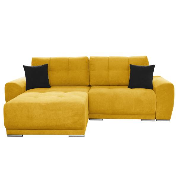 Ecksofa Yusta mit Schlaffunktion Strukturstoff Asali: Senfgelb