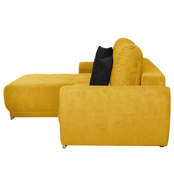 Ecksofa Yusta mit Schlaffunktion Strukturstoff Asali: Senfgelb