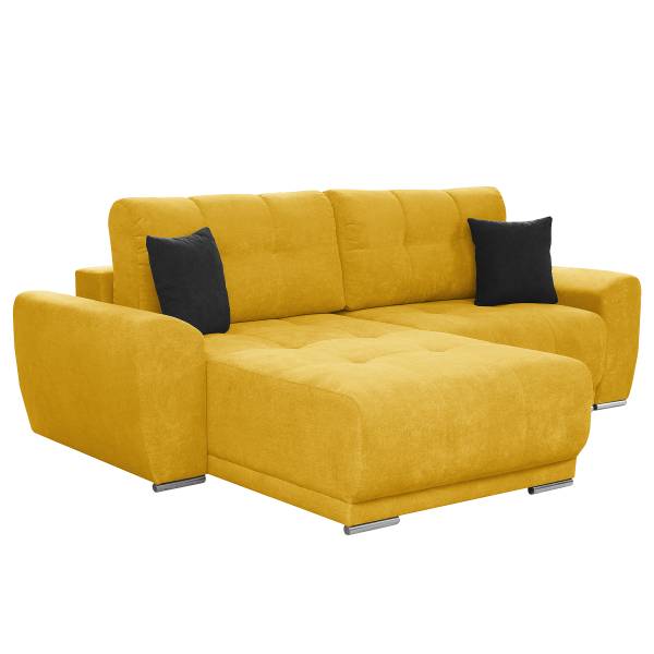 Ecksofa Yusta mit Schlaffunktion Strukturstoff Asali: Senfgelb