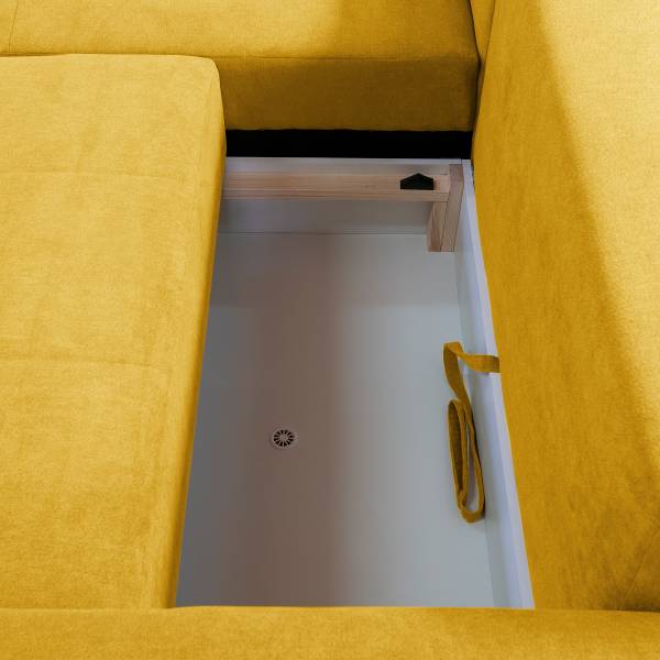 Ecksofa Yusta mit Schlaffunktion Strukturstoff Asali: Senfgelb