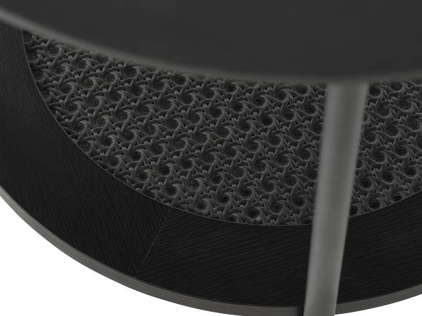 Tavolino da salotto rotondo Stillings Effetto quercia nero marrone