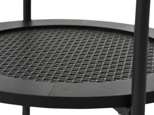 Tavolino da salotto rotondo Stillings Effetto quercia nero marrone