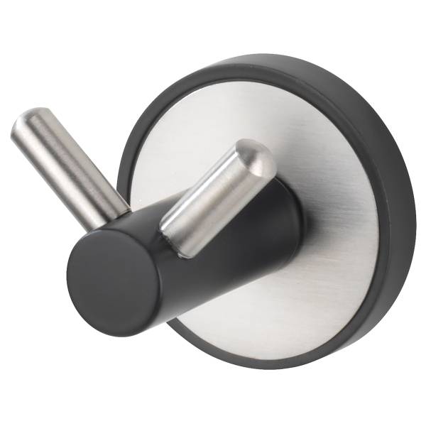 Wandhaken Udine Edelstahl - Silber / Schwarz