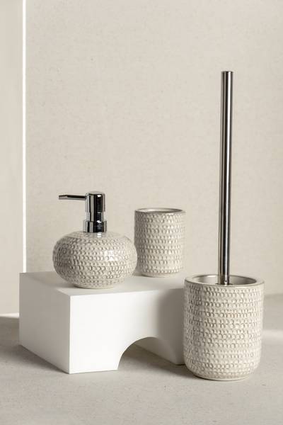 Toiletborstel-set Pergole keramiek - crèmekleurig