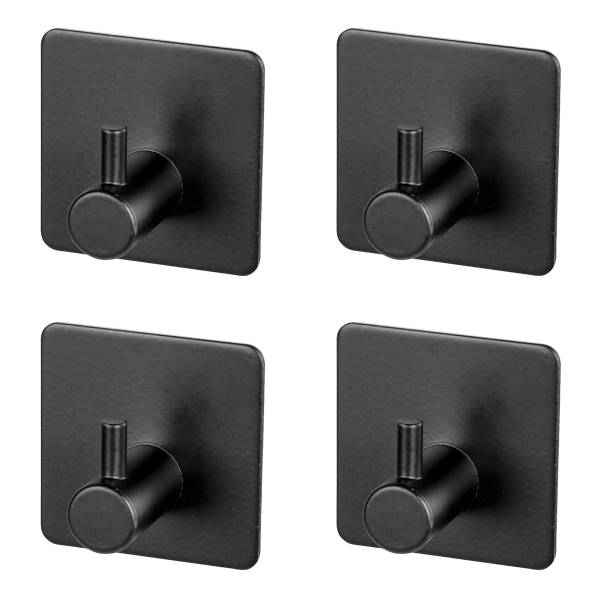 Wanghaken Ureo 4er-Set Edelstahl - Schwarz