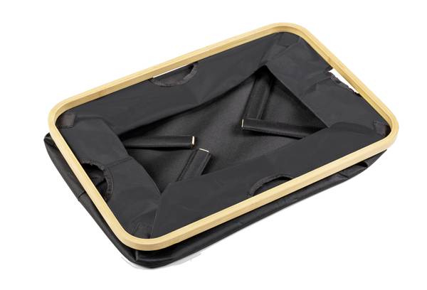Aufbewahrungskorb Ecori 2er-Set Bambus / Polyester - Schwarz