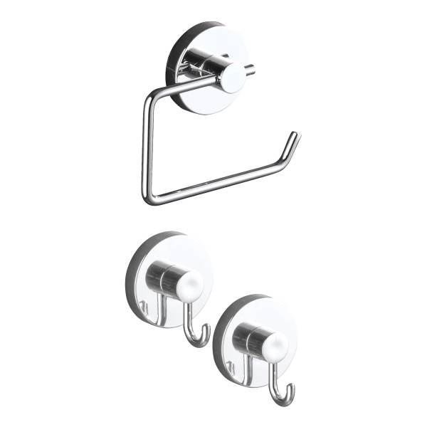 Toilettenpapierhalter Milazzo 3-tlg Stahl / ABS - Silber