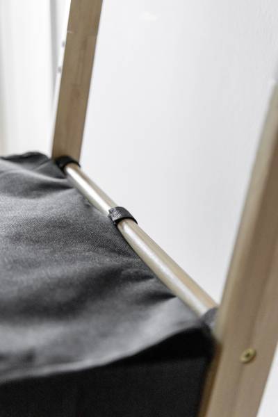 Handtuchleiter Ecori Bambus / Polyester - Schwarz