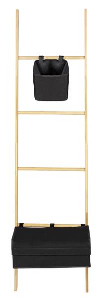 Handtuchleiter Ecori Bambus / Polyester - Schwarz