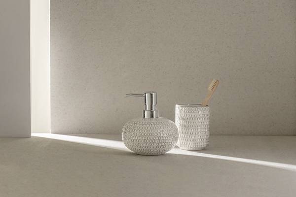 Bad-Accessoire-Set Pergole 2-teilig Keramik / ABS - Creme