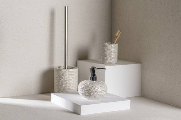 Bad-Accessoire-Set Pergole 2-teilig Keramik / ABS - Creme