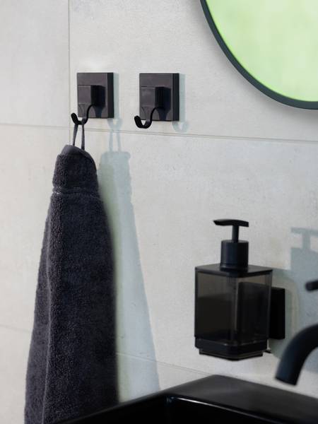 Wandhaken Quadro 2er-Set ABS - Schwarz