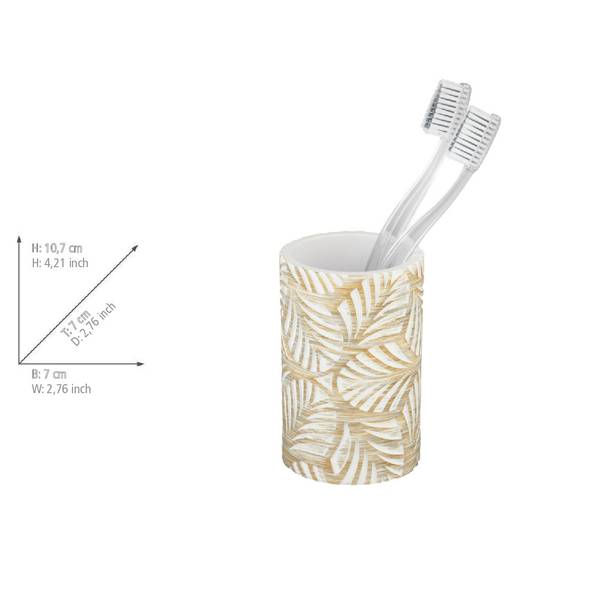 Bad-Accessoire Set Terralba Polyresin - Weiß / Gold