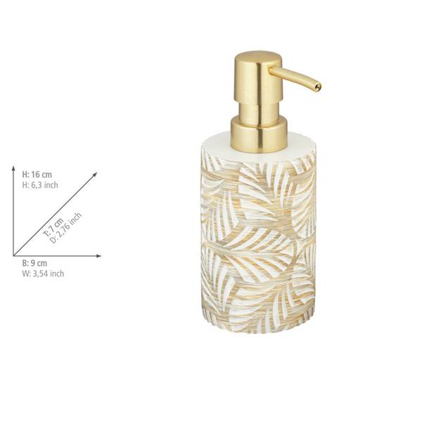 Bad-Accessoire Set Terralba Polyresin - Weiß / Gold