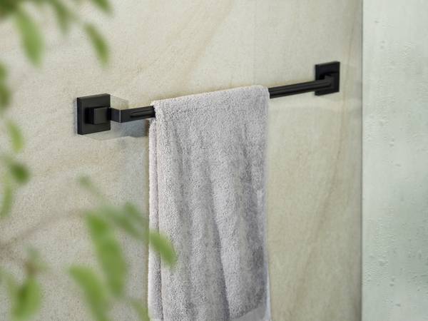Handtuchhalter Quadro Edelstahl / ABS - Schwarz