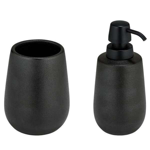 Bad-Accessoire Set Nerno Keramik- Schwarz