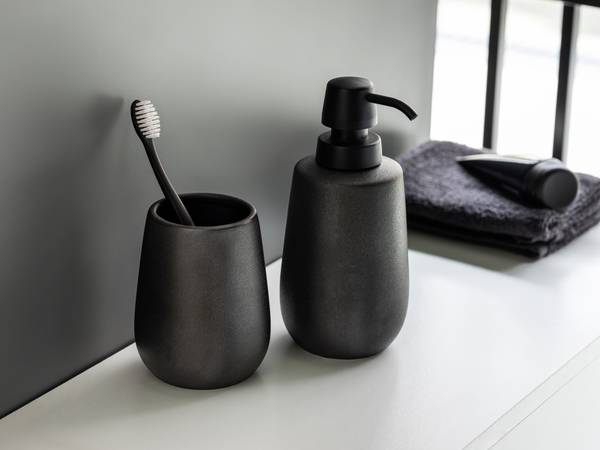 Bad-Accessoire Set Nerno Keramik- Schwarz