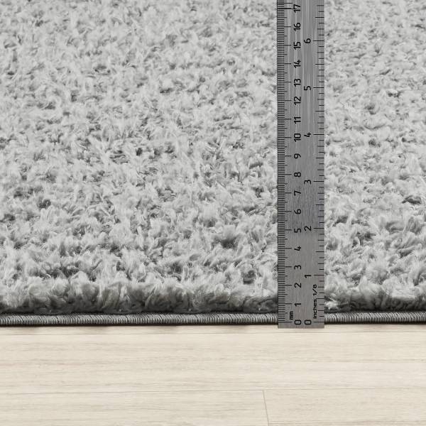 Hochflorteppich Boracay Polypropylen - Grau - 120 x 120 cm - Grau - 120 x 120 cm