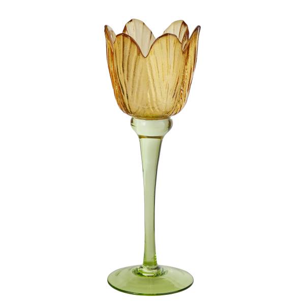 Photophore TULIP Tulipe Verre - Jaune