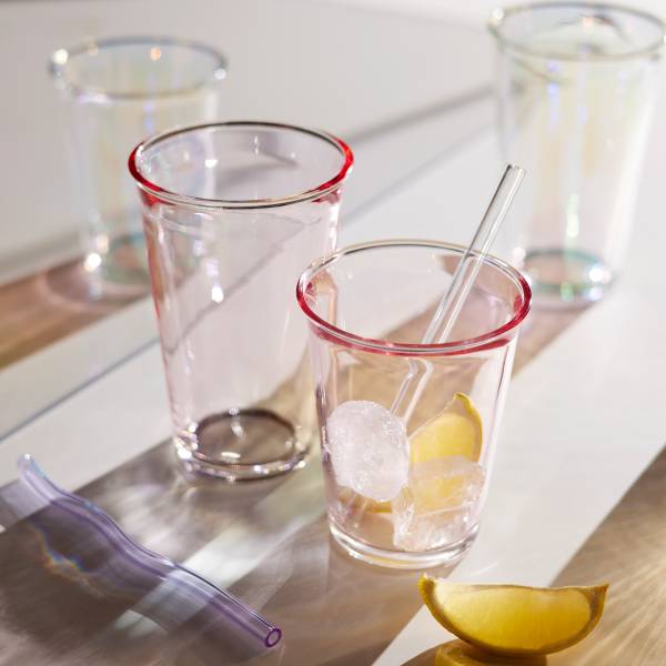 Verres GALET - Lot de 6 Verre - Rose - Capacité : 0.28 L