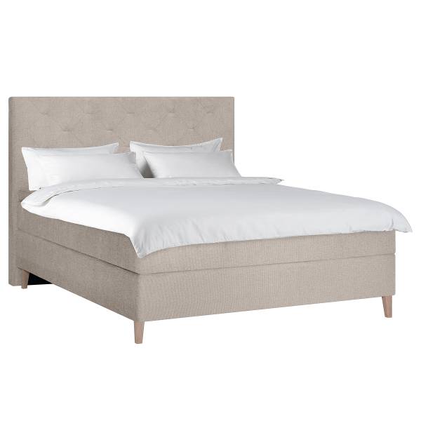 Boxspringbett Peludo Chenille Gelia: Beige - 160 x 200cm - H4