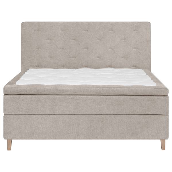 Boxspringbett Peludo Chenille Gelia: Beige - 160 x 200cm - H4