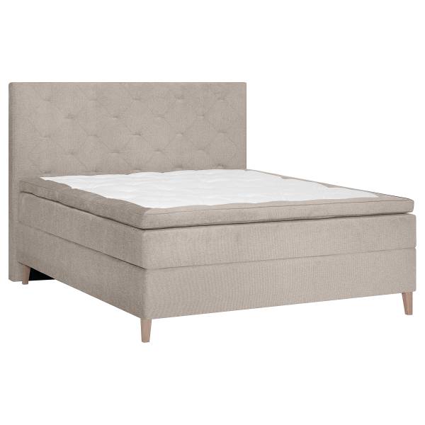 Boxspringbett Peludo Chenille Gelia: Beige - 160 x 200cm - H4