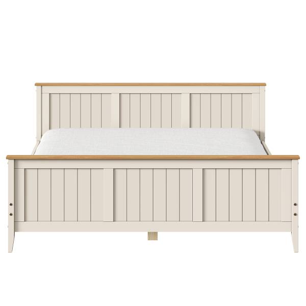 Letto in legno massello ANDRAY Pino / Bianco crema