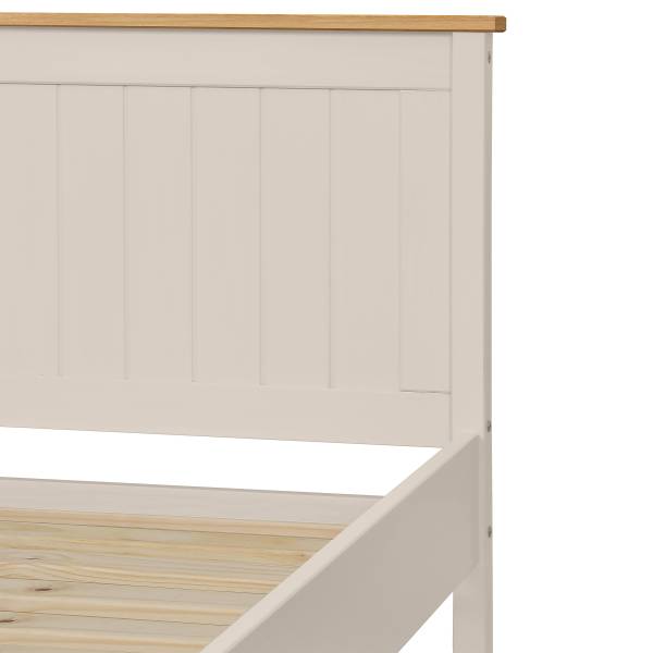 Letto in legno massello ANDRAY Pino / Bianco crema