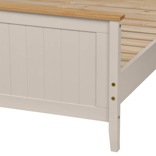 Letto in legno massello ANDRAY Pino / Bianco crema