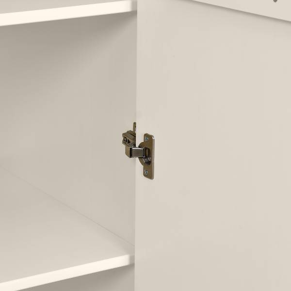 Massiver Drehtürenschrank Andray Kiefer / Cremeweiß - Breite: 100 cm