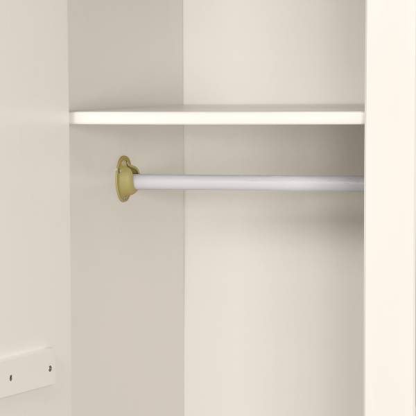 Massiver Drehtürenschrank Andray Kiefer / Cremeweiß - Breite: 100 cm