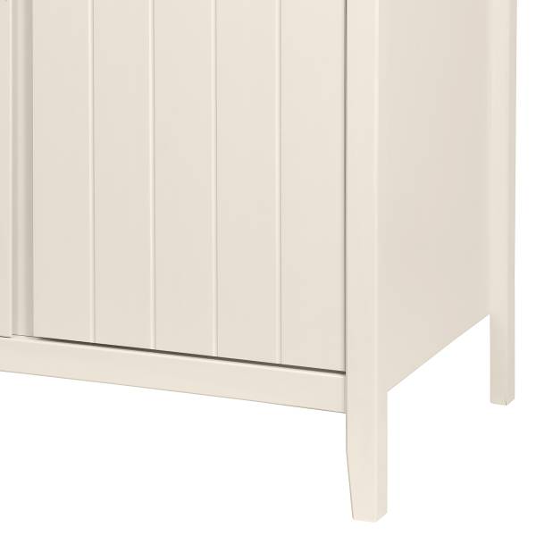 Massiver Drehtürenschrank Andray Kiefer / Cremeweiß - Breite: 100 cm