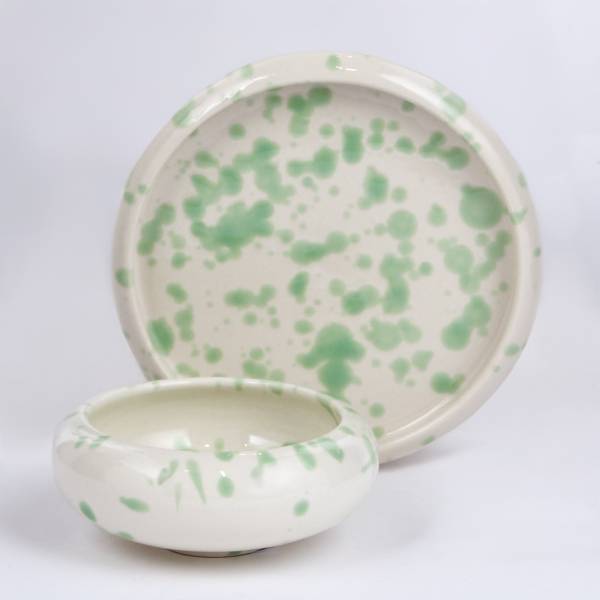 Hapjesbord BOOGY SPLASH steengoed - mintkleurig