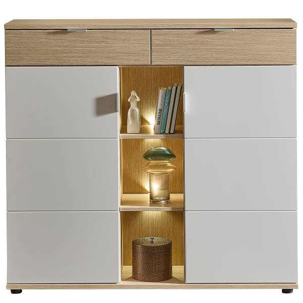 Credenza con illuminazione Akassa Cashmere / Effetto rovere
