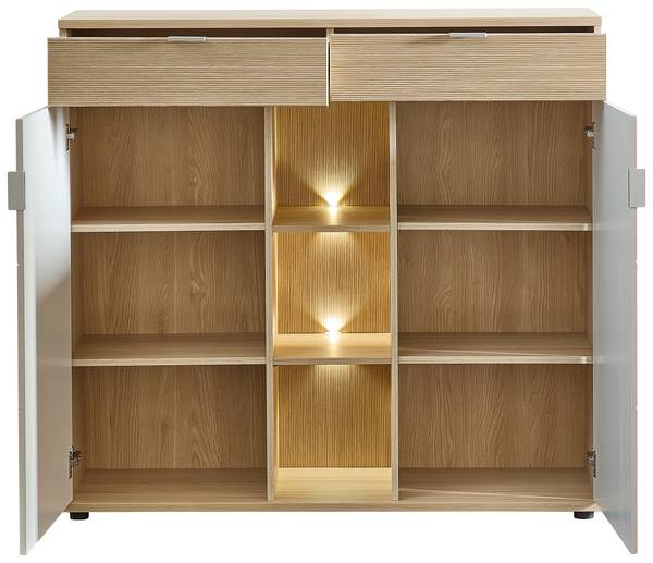 Credenza con illuminazione Akassa Cashmere / Effetto rovere