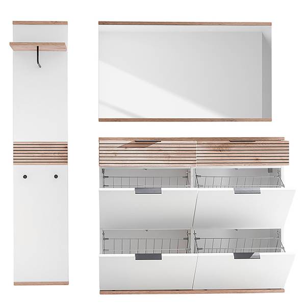 Ensemble d’entrée Mesola 3 él. Blanc / Imitation chêne viking