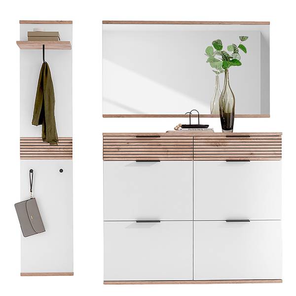 Ensemble d’entrée Mesola 3 él. Blanc / Imitation chêne viking