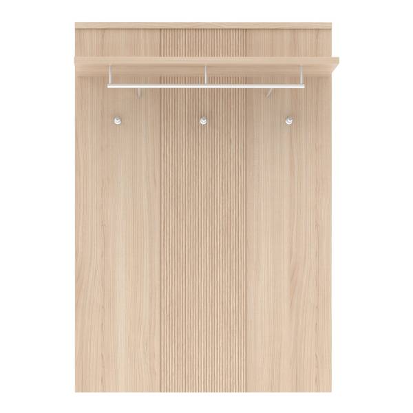 Kapstokpaneel Akassa lichte eikenhouten look/zilverkleurig