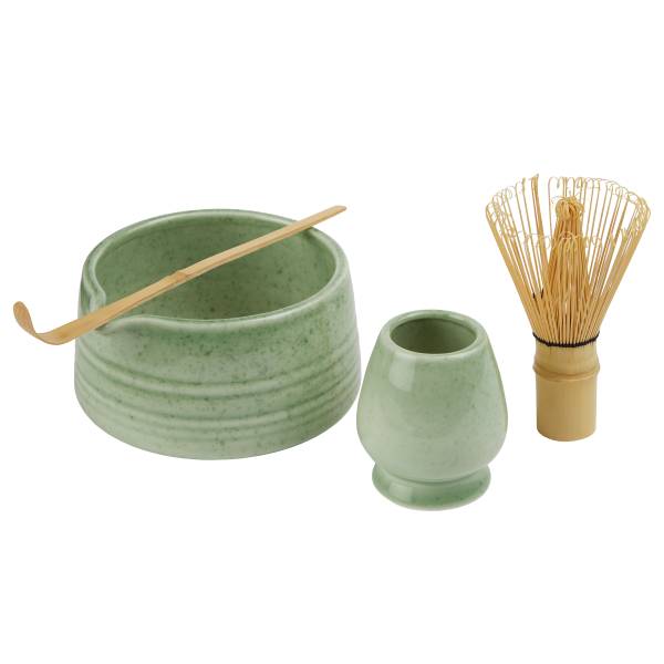 Set 4 pezzi per Matcha MATCHA Porcellana / Acciaio Bambù - Verde chiaro