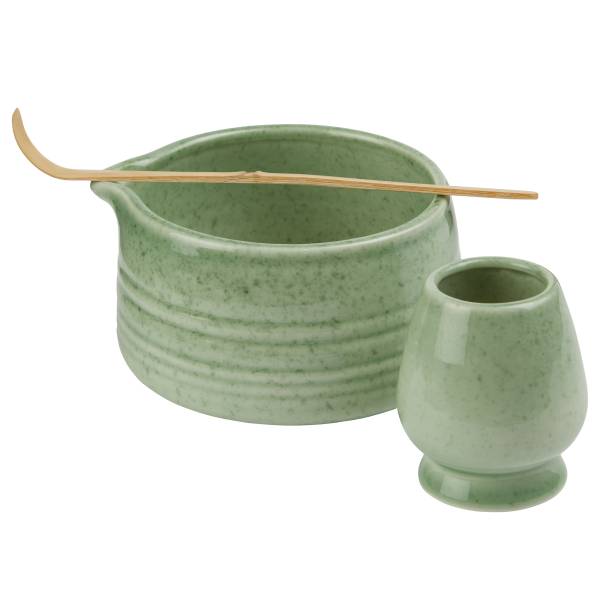 Set 4 pezzi per Matcha MATCHA Porcellana / Acciaio Bambù - Verde chiaro