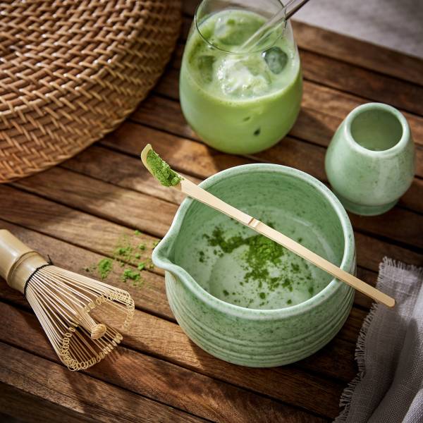 Set 4 pezzi per Matcha MATCHA Porcellana / Acciaio Bambù - Verde chiaro