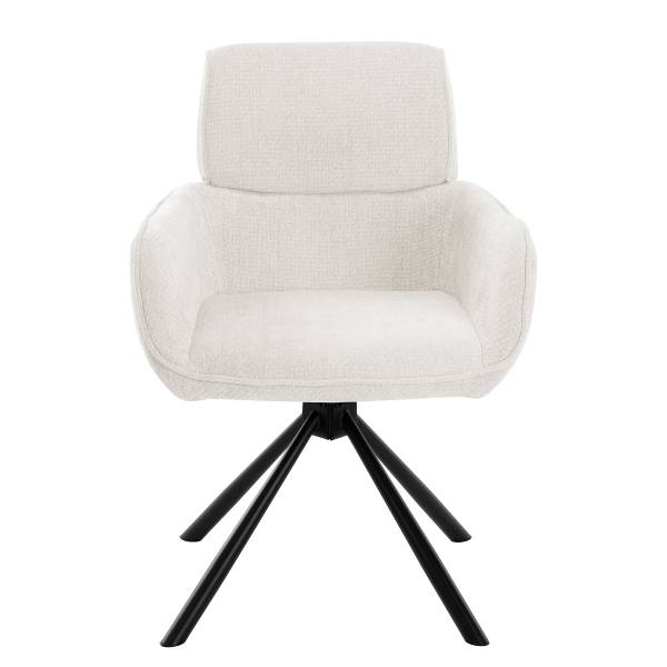 Drehbarer Armlehnenstuhl CORPA 2er-Set Cremeweiß